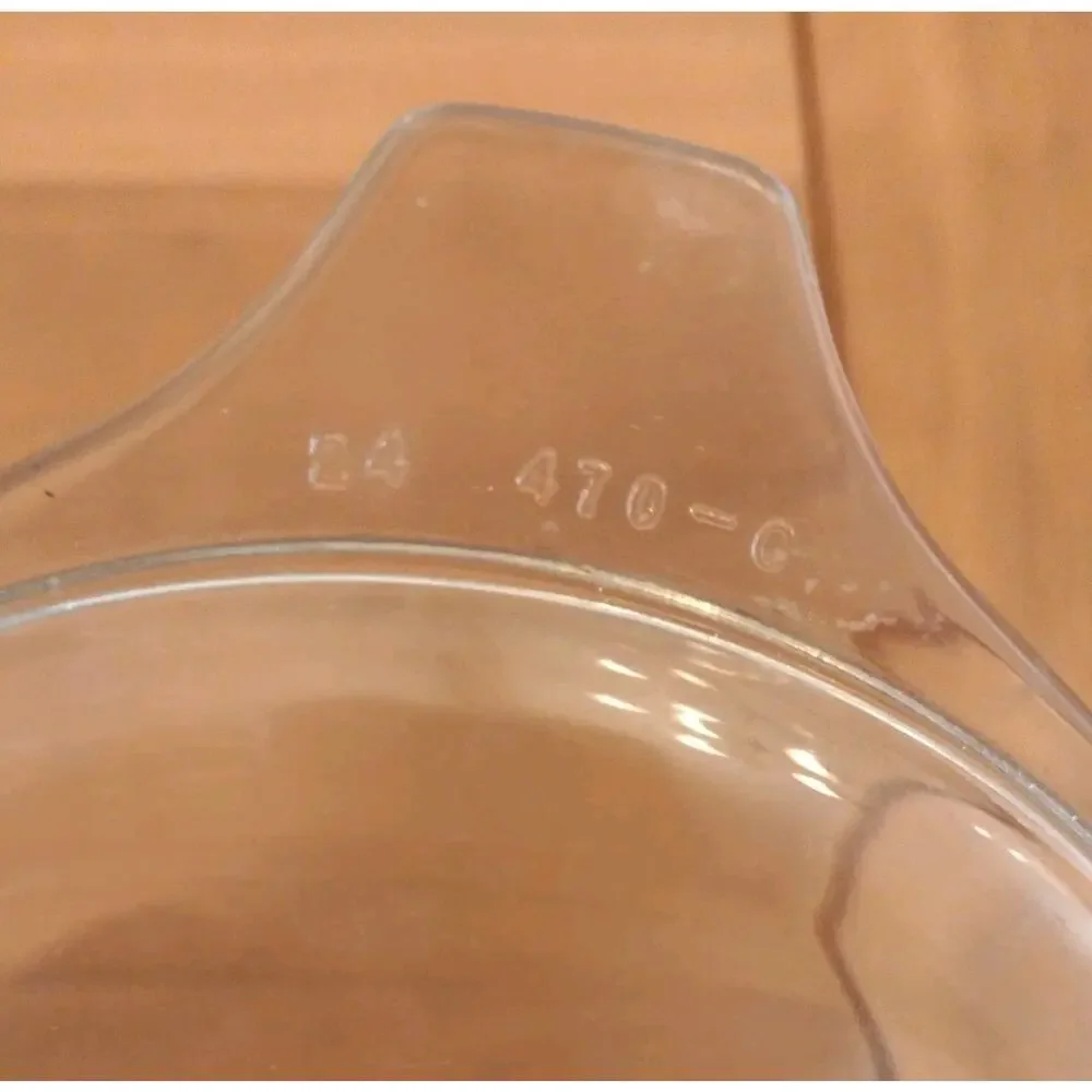Two Pyrex 24 470-C Clear Glass Lids 6 1/4 